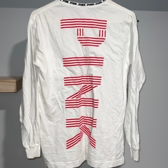 Victoria’s Secret pink white long sleeve T-shirt - Picture 2 of 3